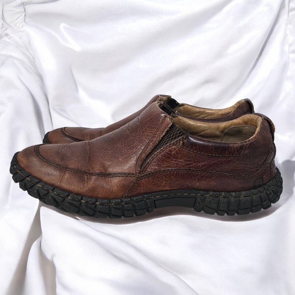 Born Leather Slip On Loafers Comfort Casual Shoes Brown Men Size 10‎ Comfy Soft